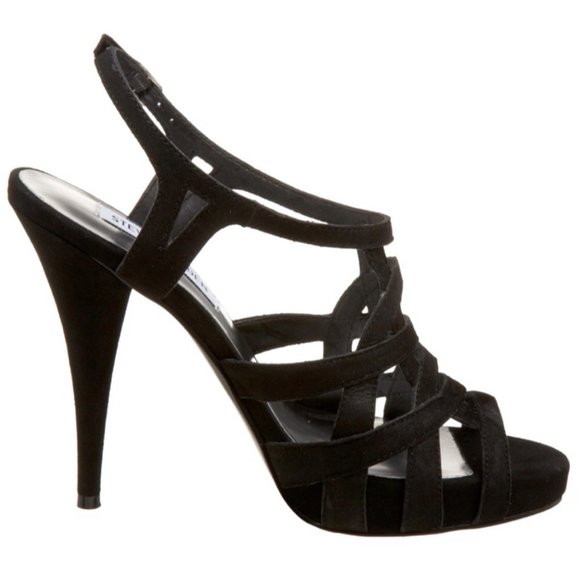 STEVE MADDEN MAKEL BLACK SUEDE HEELS - 8 - Picture 2 of 7